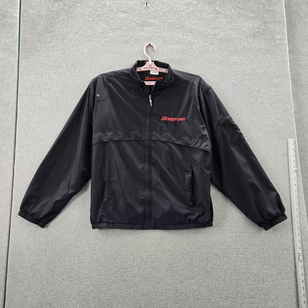 Snap-On Men Jacket L Black Logo Embroidery Windbreaker Gorpcore READ